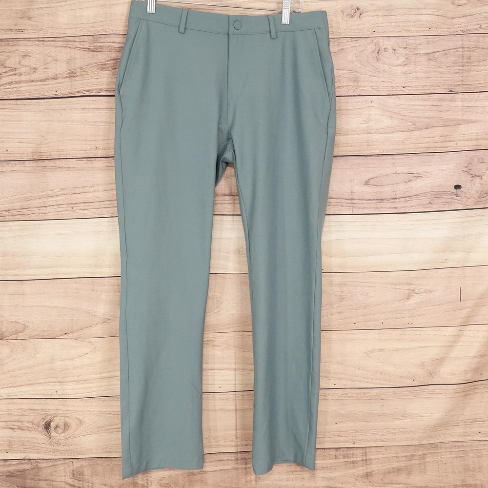 New! Greg Norman Golf Pants Mens 33x30 Green Regular Fit Stretch Microfiber